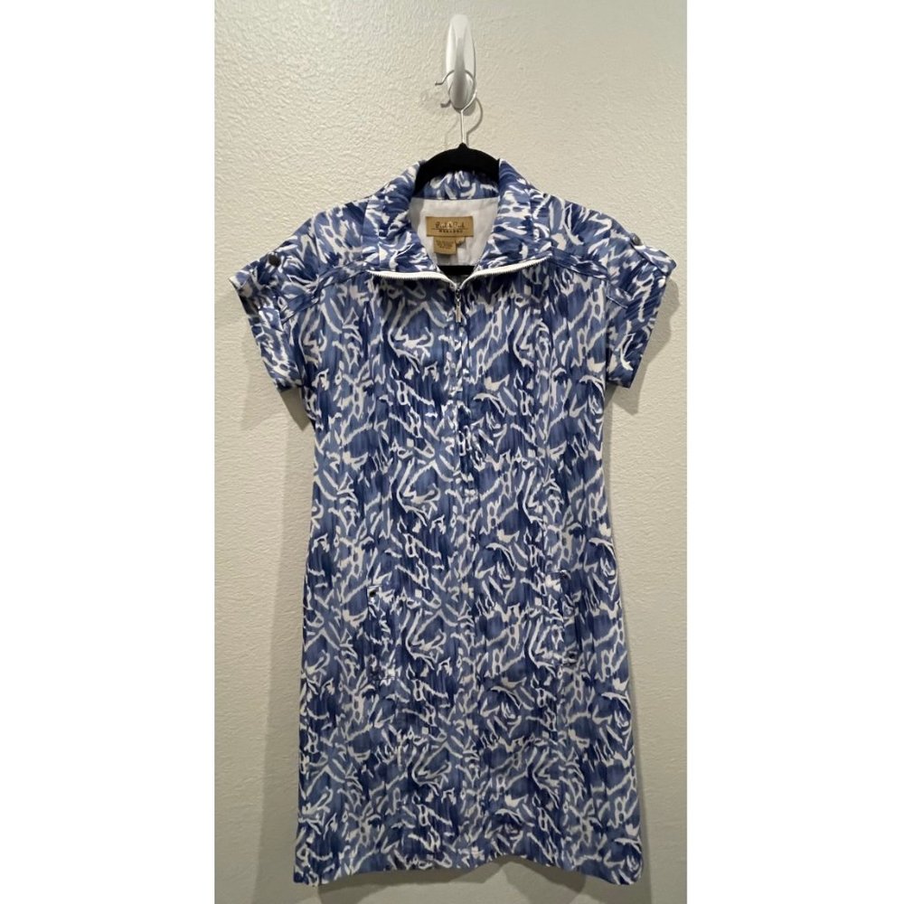 PECK AND PECK White and Blue Mini Dress